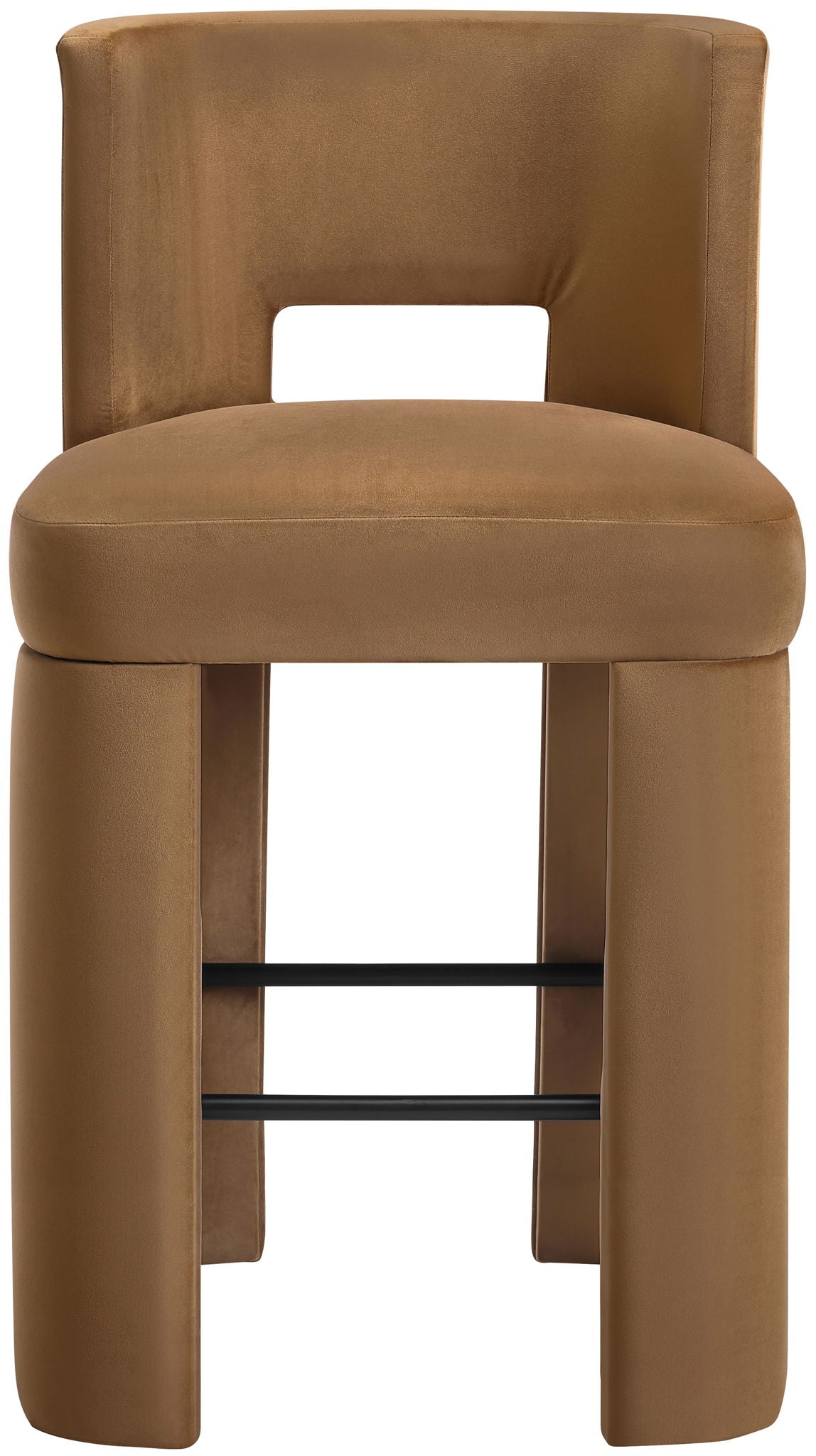 Zuno - Velvet Performance Fabric Upholstered Bar Stool (Set of 2) - Saddle - Urban Living Furniture (Los Angeles, CA)