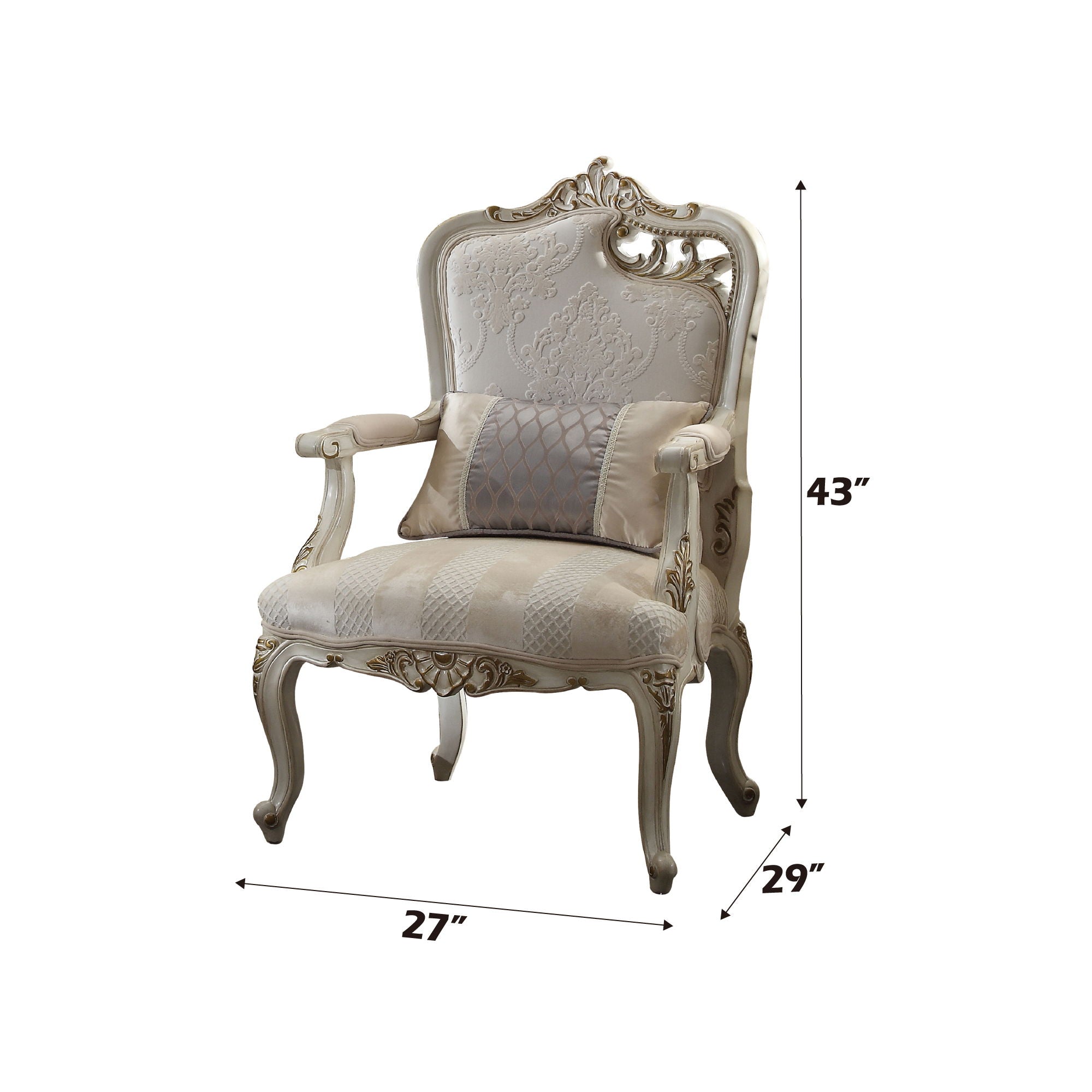 Picardy - Chair With Pillow (Right Facing Leaf) - Fabric & Antique Pearl - Urban Living Furniture (Los Angeles, CA)