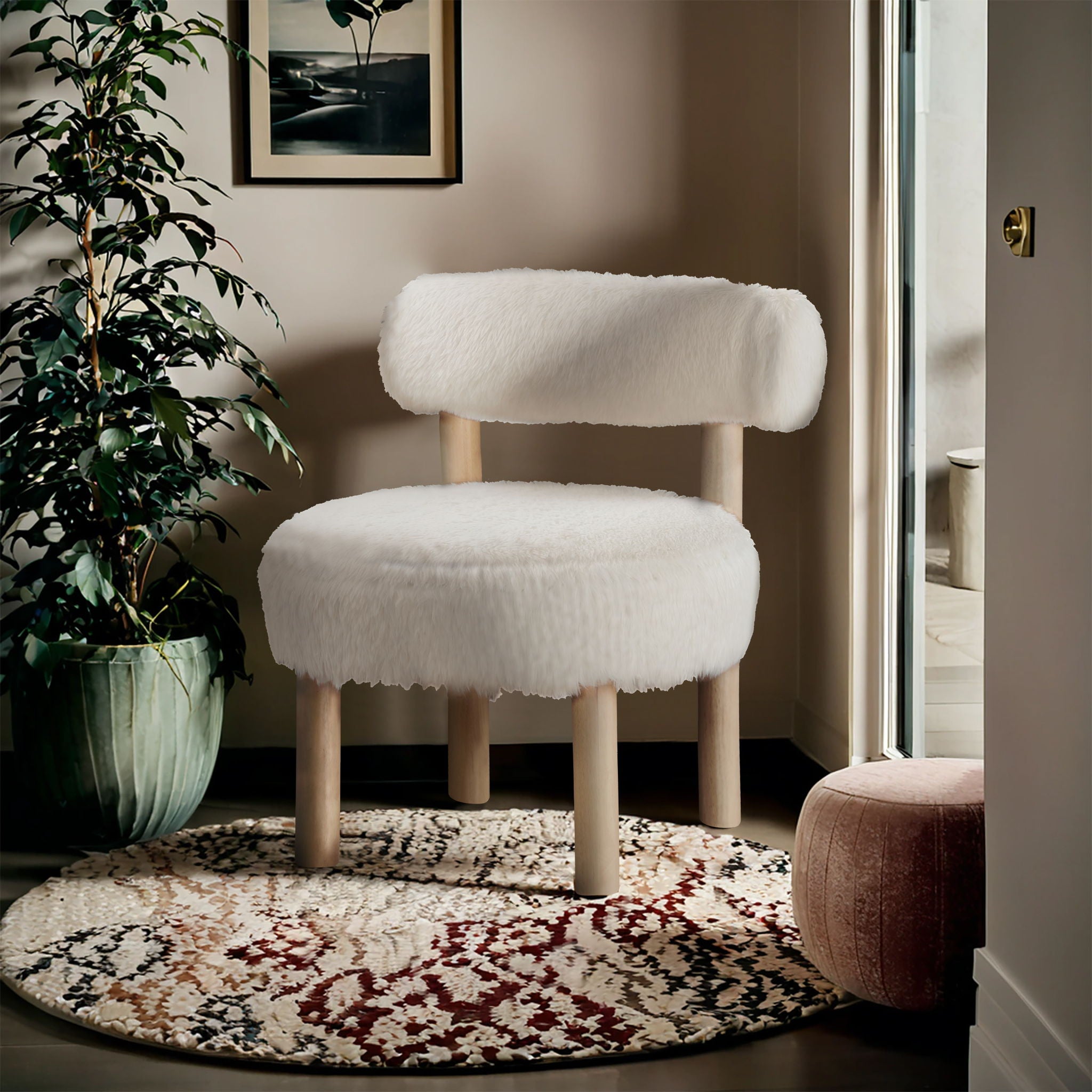 Ambre - Shearling Fabric Accent Chair - Urban Living Furniture (Los Angeles, CA)
