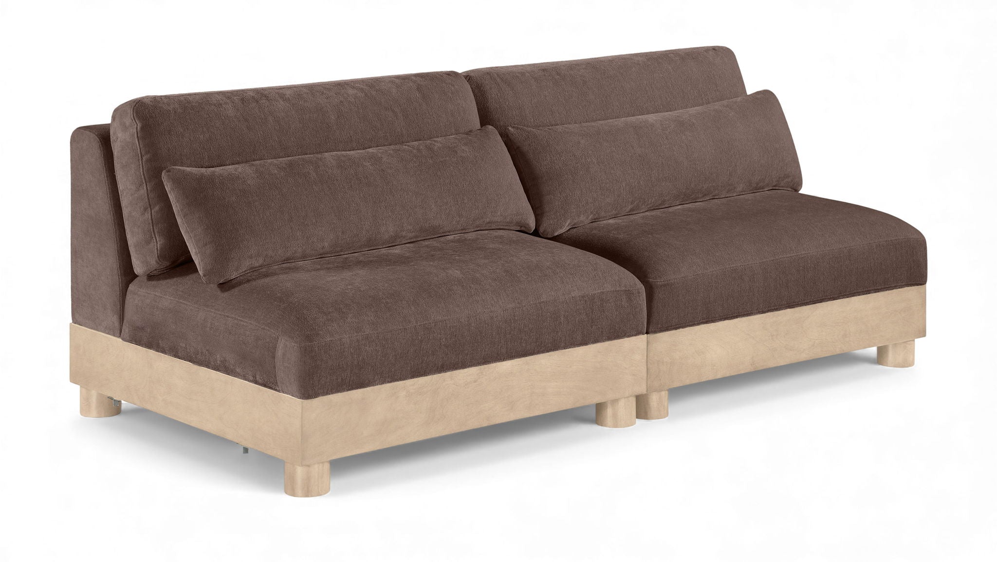 Turin - Chenille Fabric Upholstered Modular Sectional - Brown