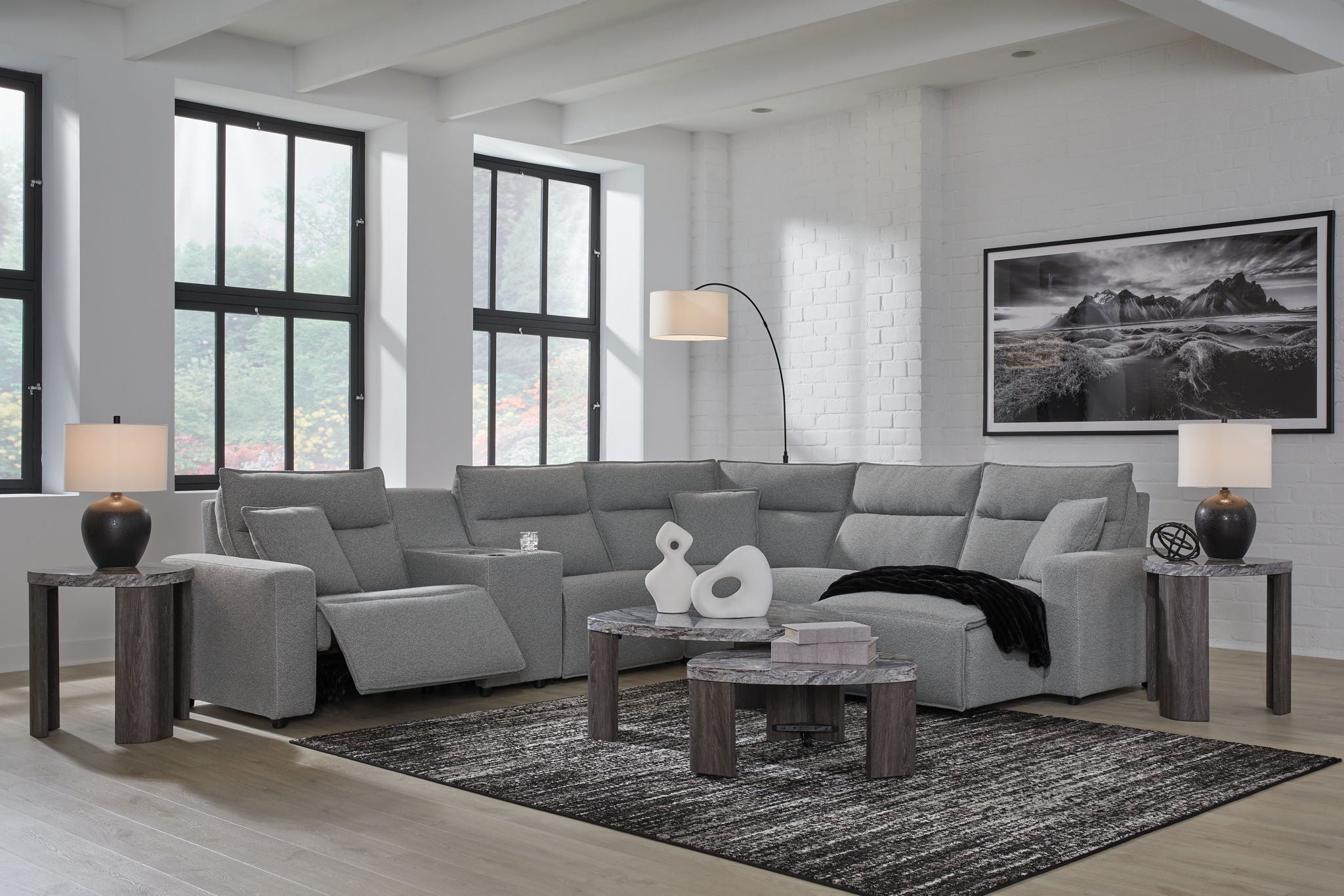 ModMax II - Salt And Pepper - Reclining Sectional - Urban Living Furniture (Los Angeles, CA)