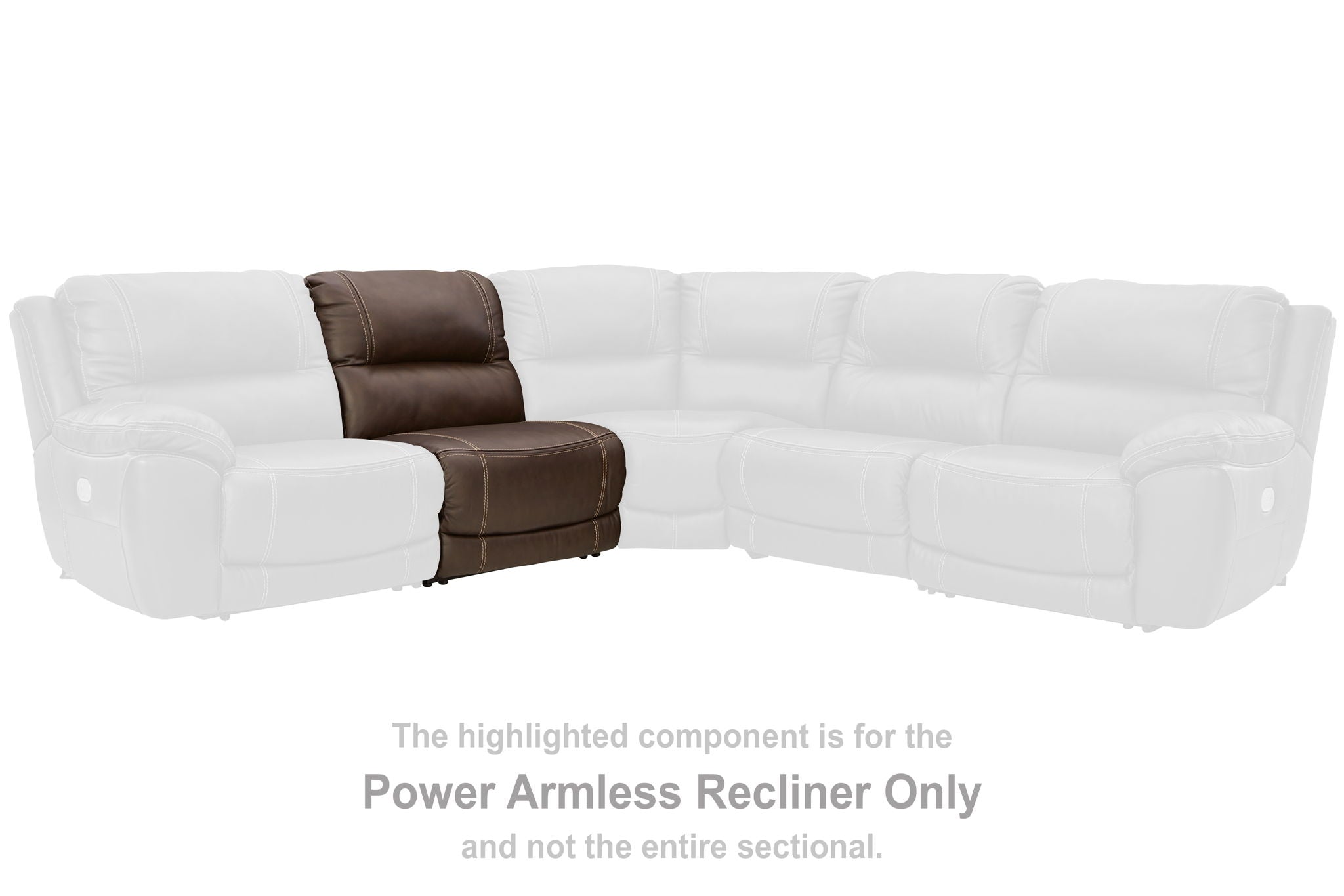 Dunleith - Chocolate - PWR Armless REC w/Adj Headrest - Urban Living Furniture (Los Angeles, CA)
