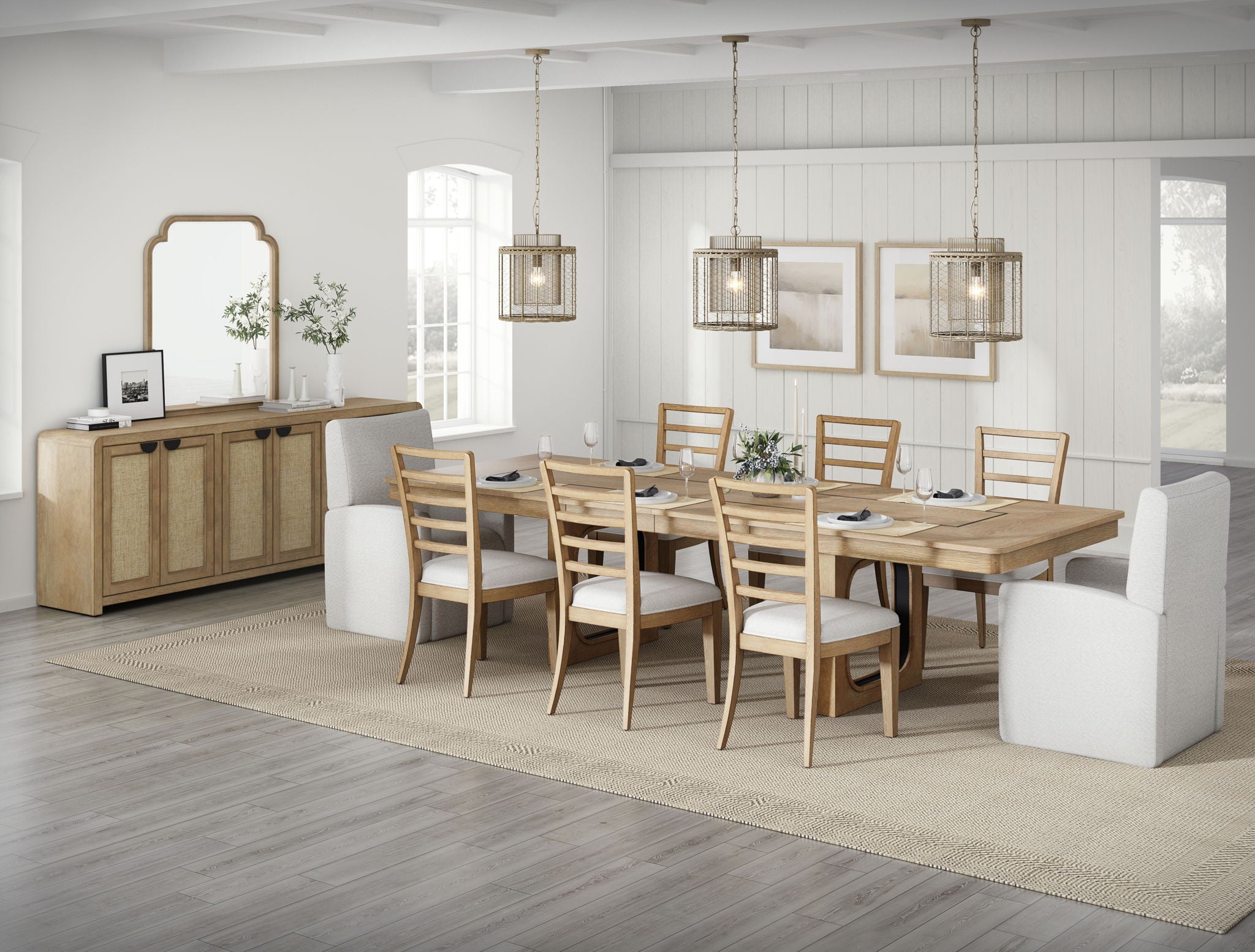 Escape - Dining Ladder Back Dining Chair (Set of 2) - Glazed Natural Oak / Mirage Mist - Urban Living Furniture (Los Angeles, CA)