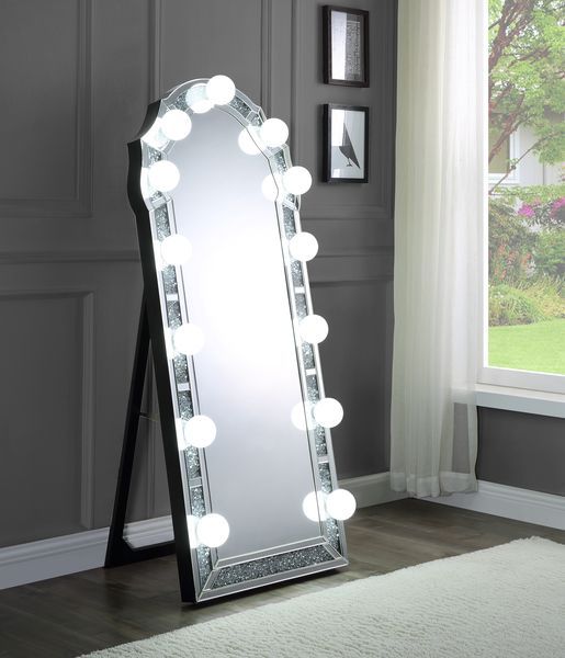Noralie - 63" Accent Floor Mirror - Mirrored & Faux Diamonds - Urban Living Furniture (Los Angeles, CA)