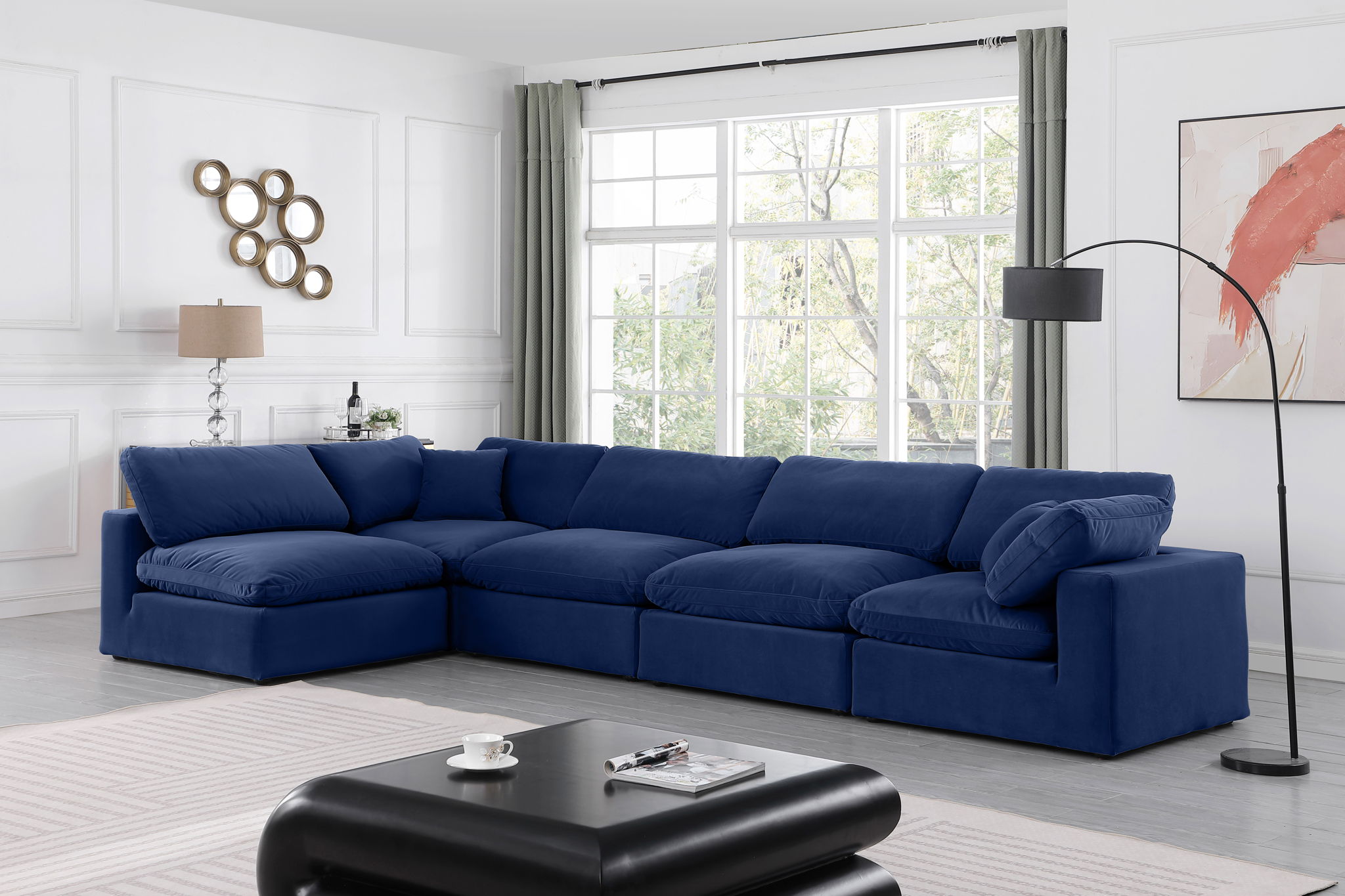 Comfy - 5 Piece Velvet Modular Sectional - Urban Living Furniture (Los Angeles, CA)