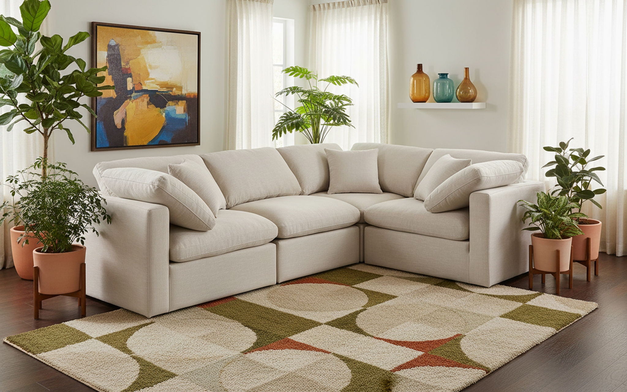 Indulge - Linen 4 Piece Modular Corner Sectional - Urban Living Furniture (Los Angeles, CA)