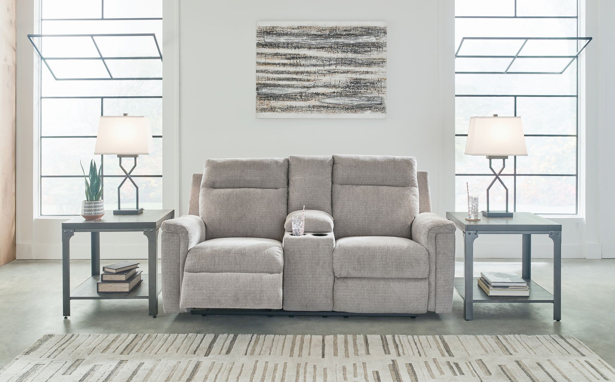 Barnsana - Dbl Power Reclining Loveseat With Console - Urban Living Furniture (Los Angeles, CA)