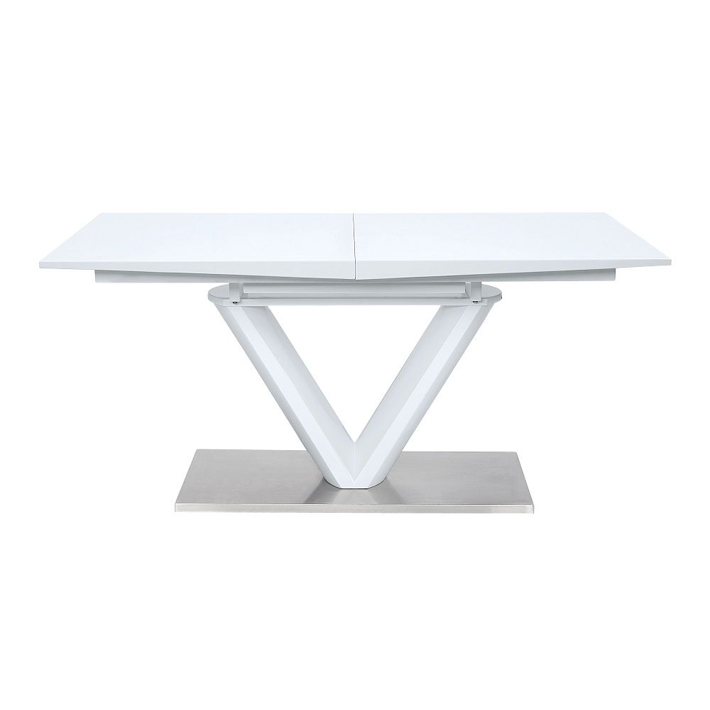 Gallegos - Dining Table With Leaf - White High Gloss - Urban Living Furniture (Los Angeles, CA)