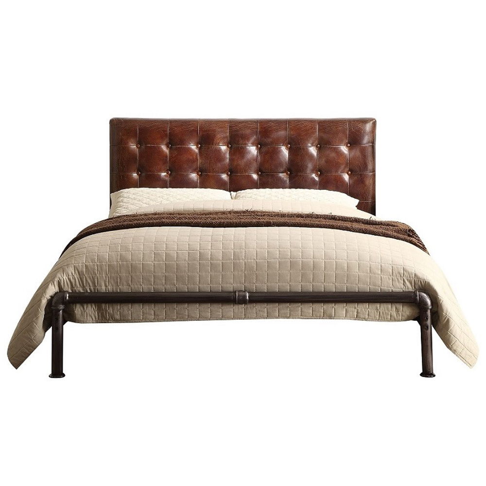 Brancaster - Queen Bed - Vintage Brown Top Grain Leather - Urban Living Furniture (Los Angeles, CA)