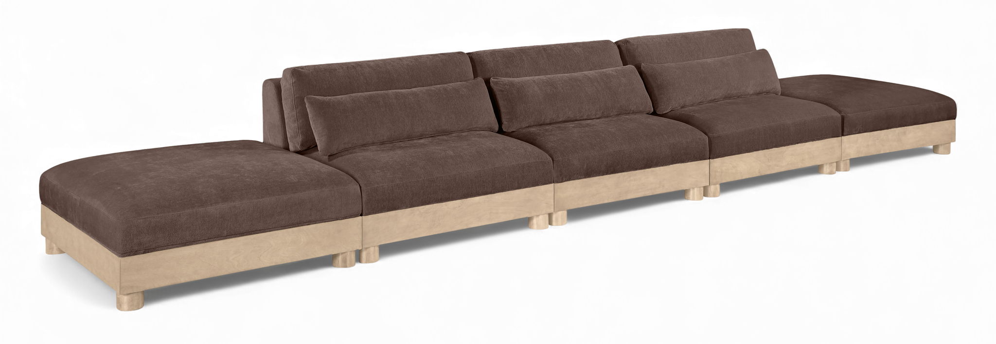 Turin - Chenille Fabric Upholstered Modular Sectional - Brown