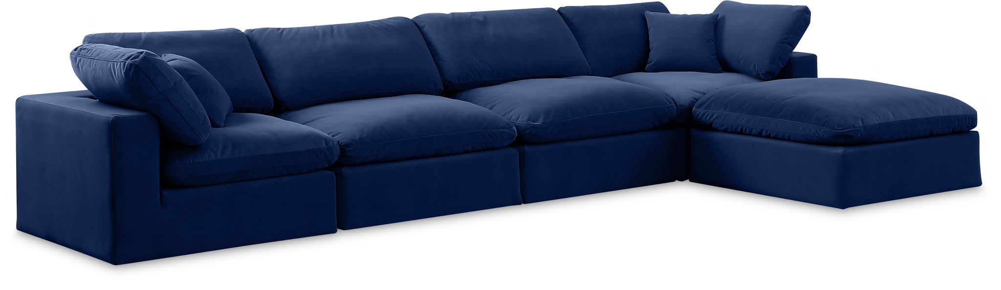 Comfy - 5 Piece Velvet Modular Sectional With Chaise - Urban Living Furniture (Los Angeles, CA)