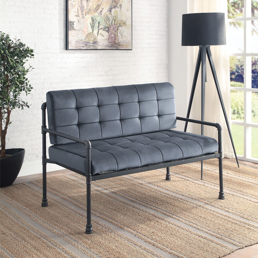 Brantley - Loveseat - Gray Velvet & Sandy Gray - Urban Living Furniture (Los Angeles, CA)