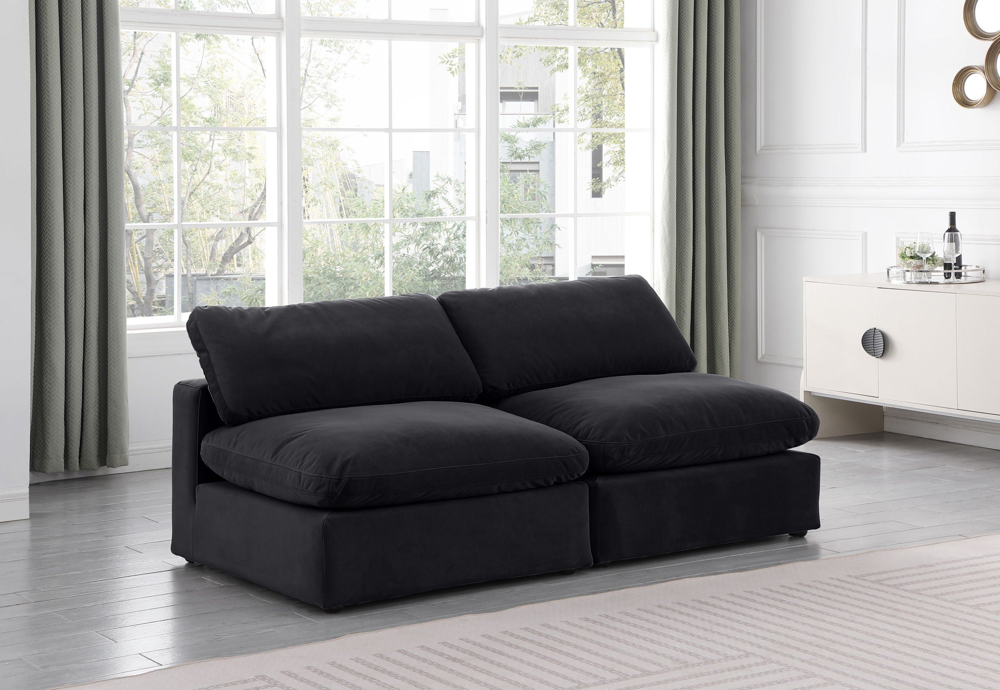 Comfy - Velvet Modular Armless Sofa 2 Seats - Urban Living Furniture (Los Angeles, CA)