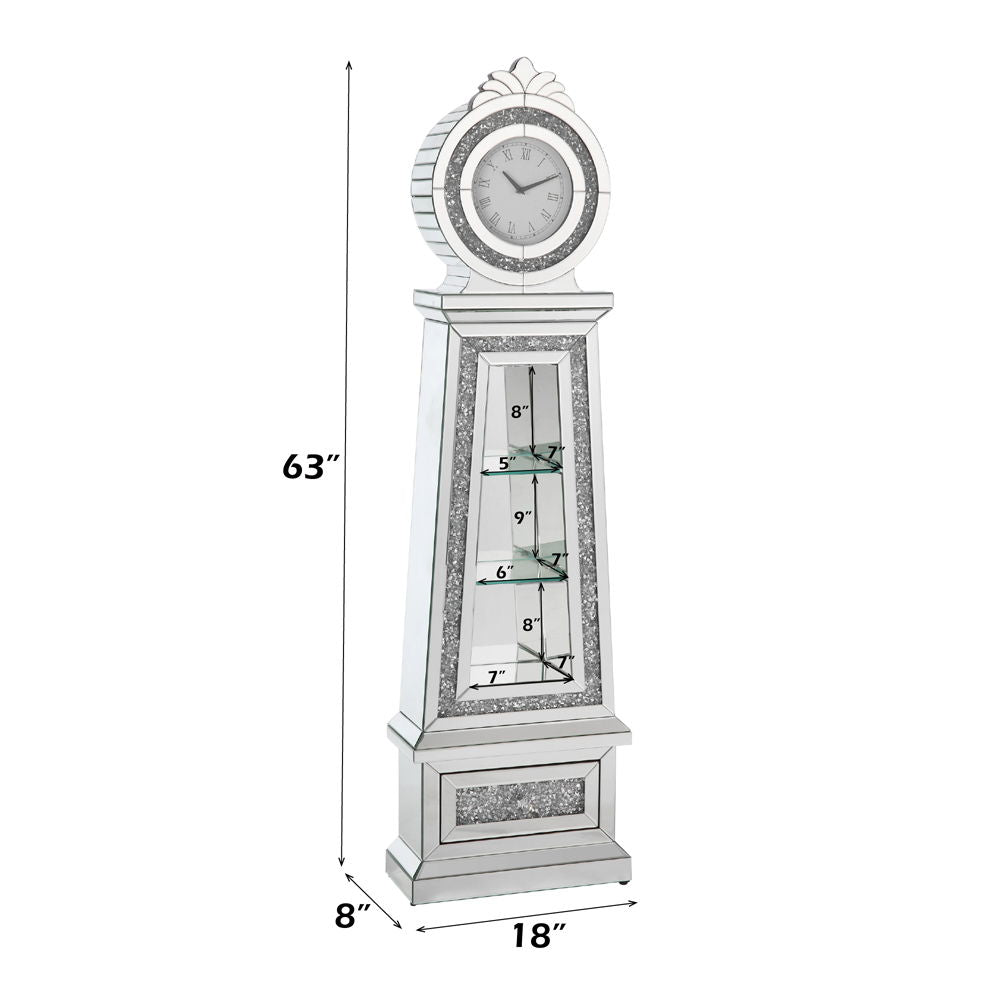 Noralie - 63" Faux Diamonds Grandfather Clock With LED - Mirrored - Urban Living Furniture (Los Angeles, CA)