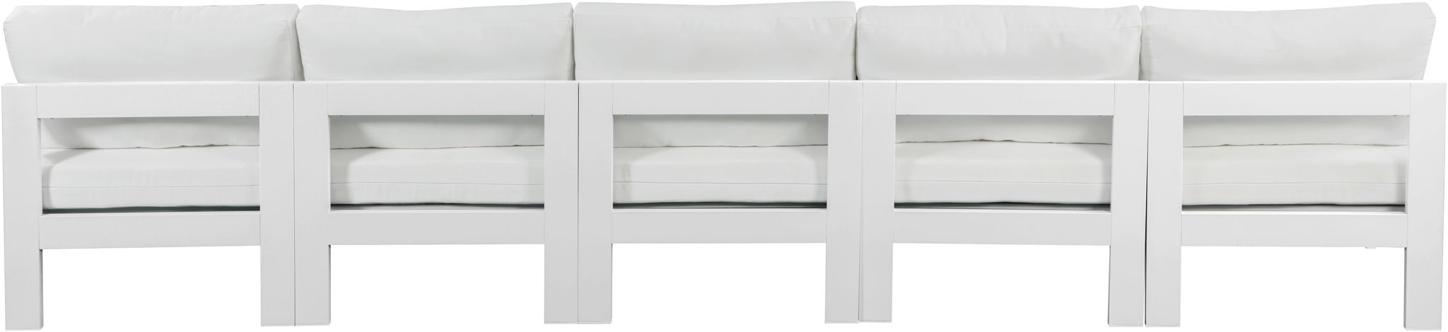 Nizuc - Outdoor Patio 5 Seat Modular Armless Sofa With White Frame - Urban Living Furniture (Los Angeles, CA)