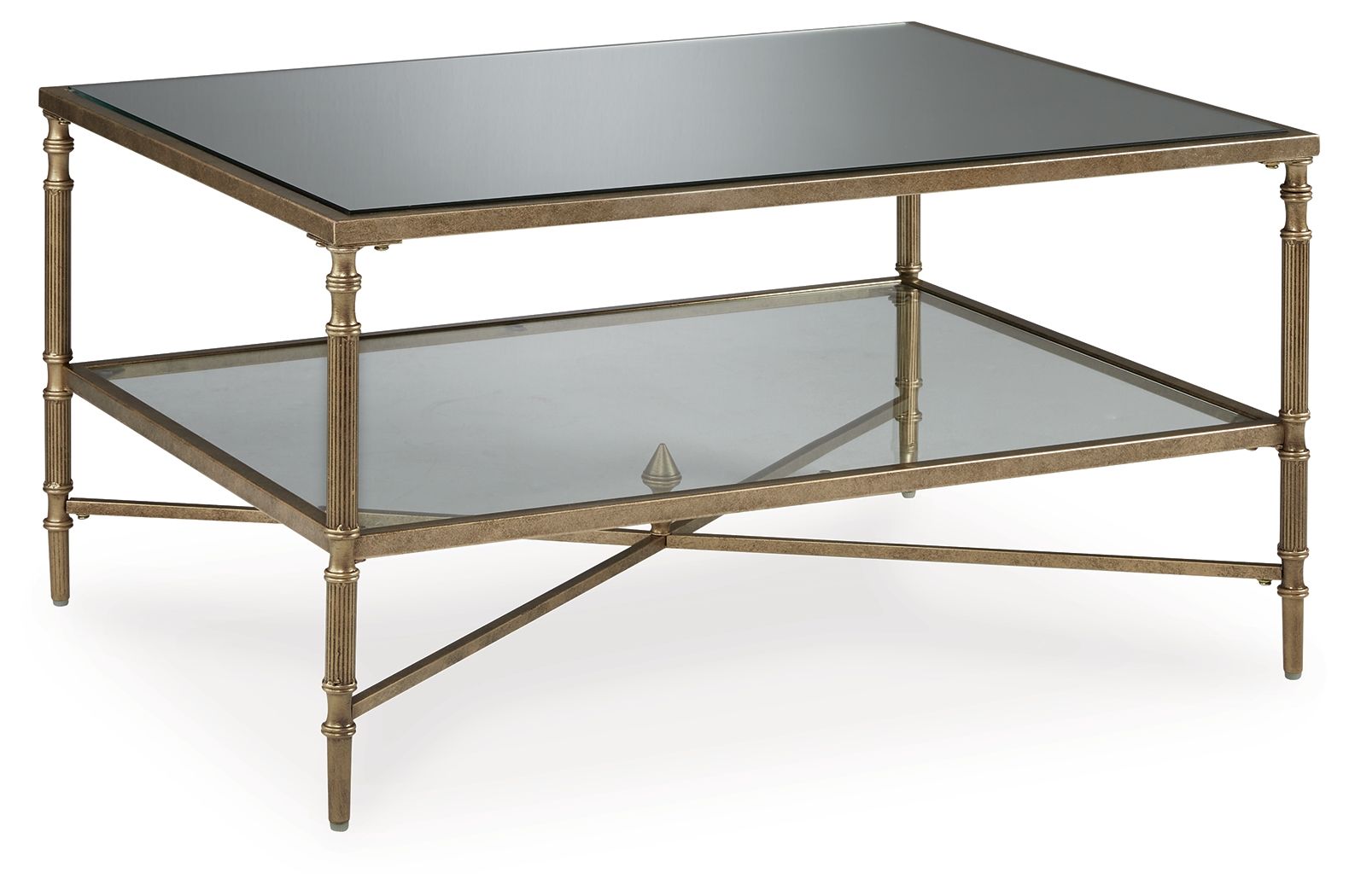 Cloverty - Aged Gold Finish - Rectangular Cocktail Table - Urban Living Furniture (Los Angeles, CA)