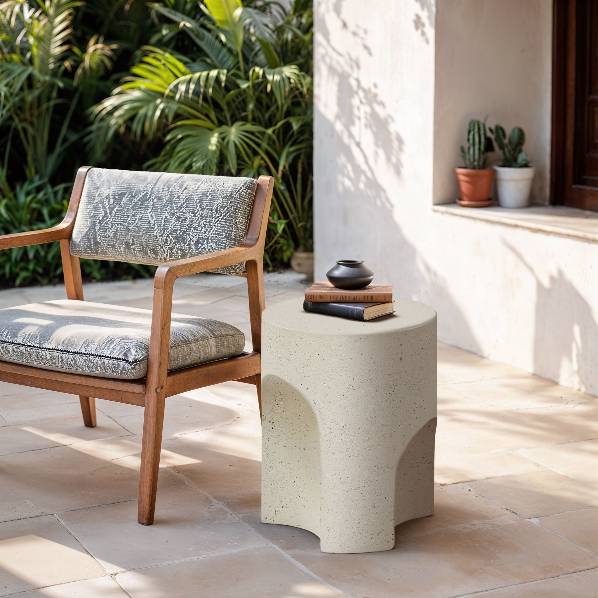 Olira - Concrete And Fiberglass Indoor / Outdoor End Table - Urban Living Furniture (Los Angeles, CA)
