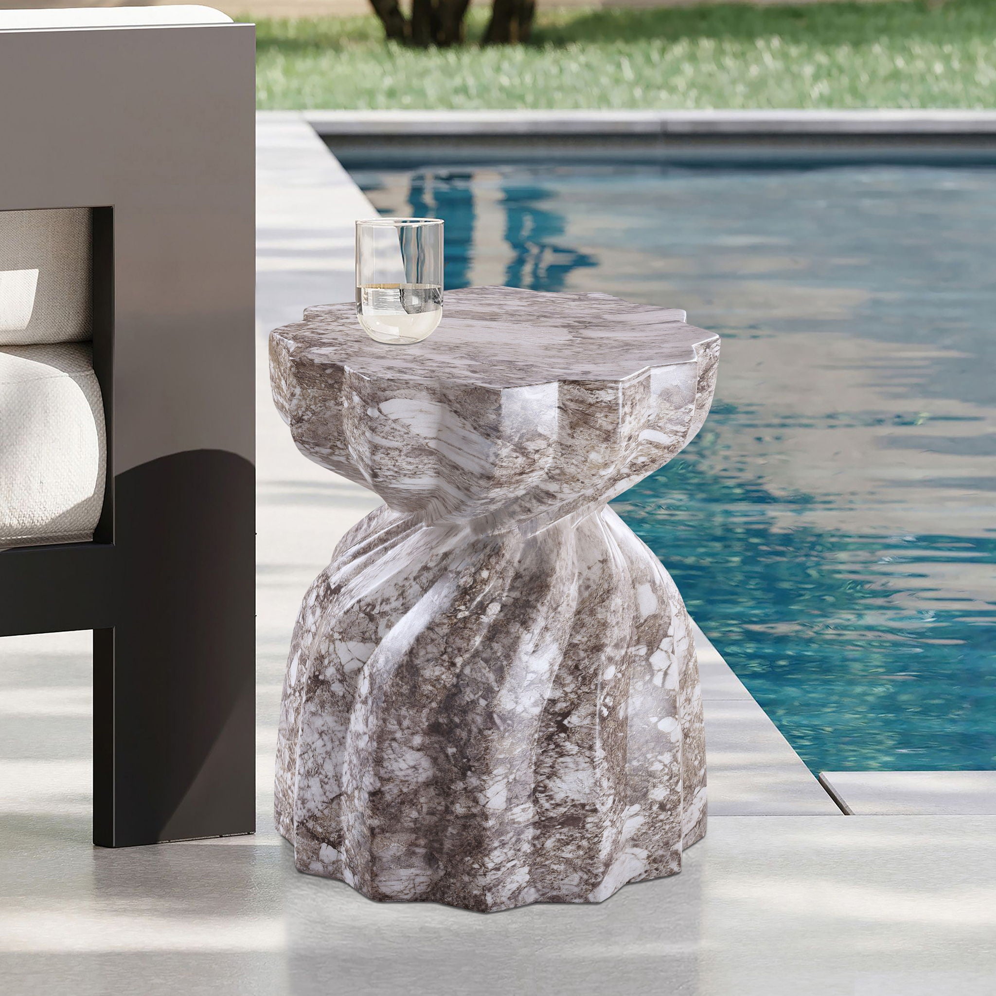 Caserta - Marble Finish Concrete End Table - Urban Living Furniture (Los Angeles, CA)