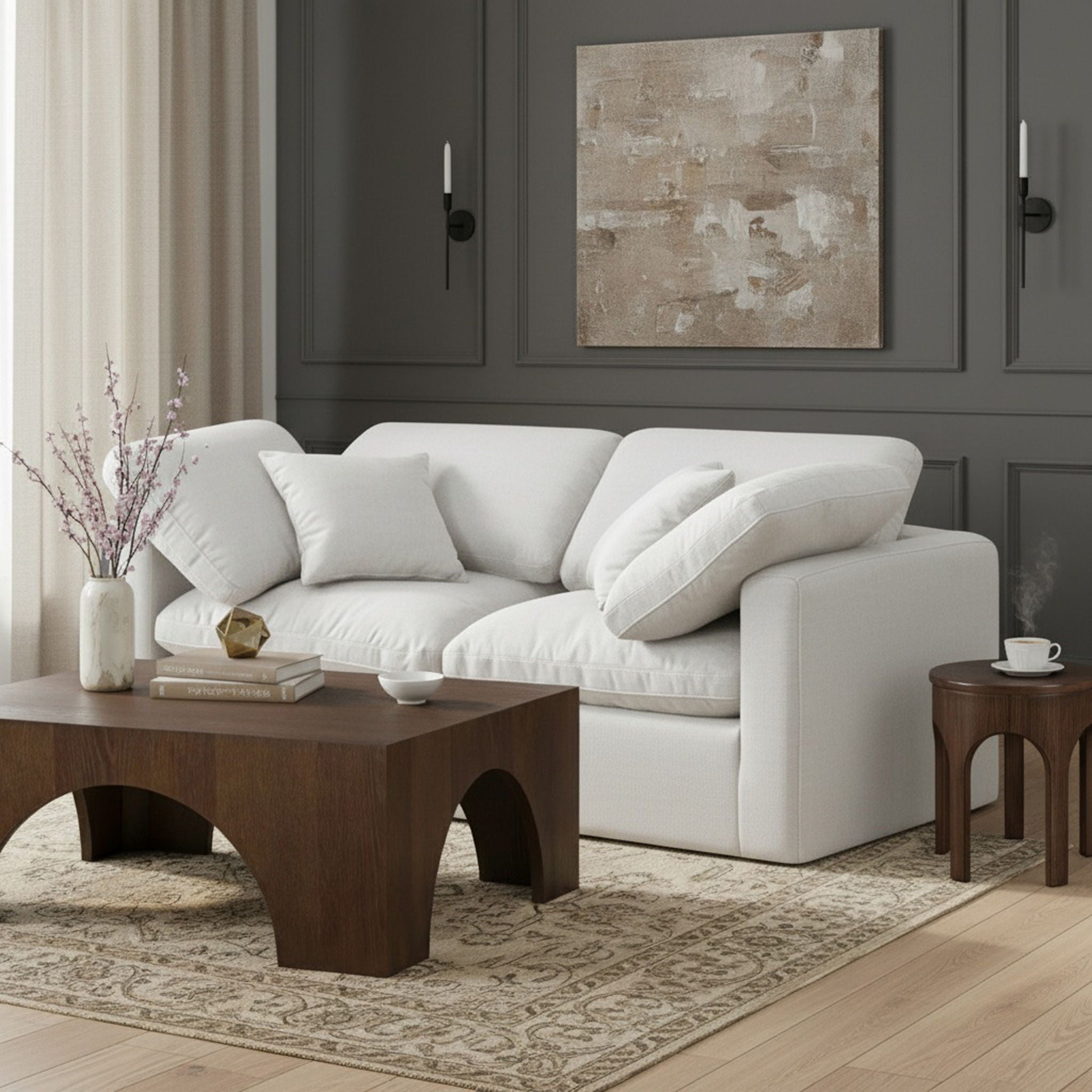 Indulge - Linen 2 Piece Modular Sofa - White - Urban Living Furniture (Los Angeles, CA)