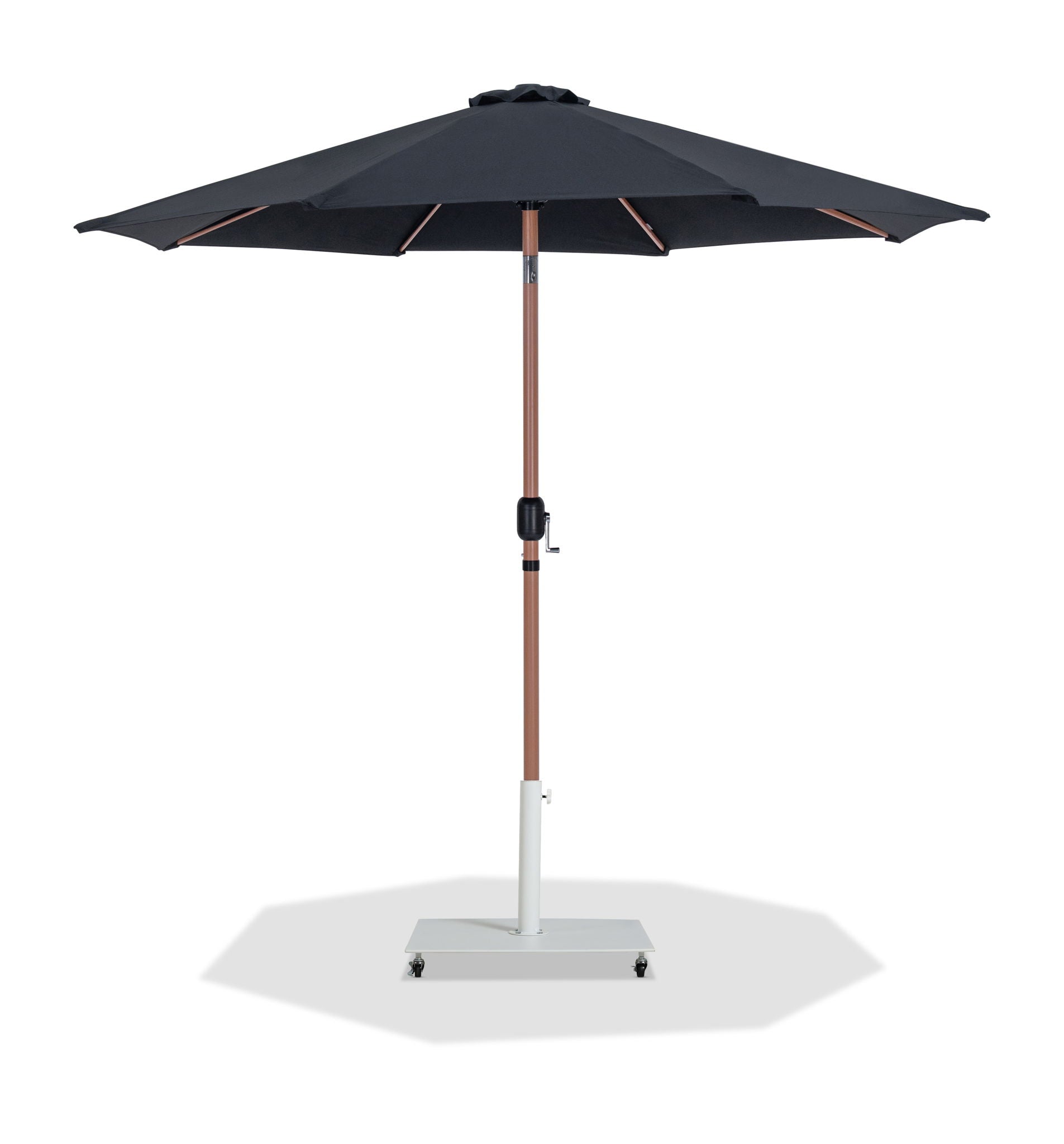 Fiji - Aluminum Patio Umbrella With Square White And Teak Base - Urban Living Furniture (Los Angeles, CA)