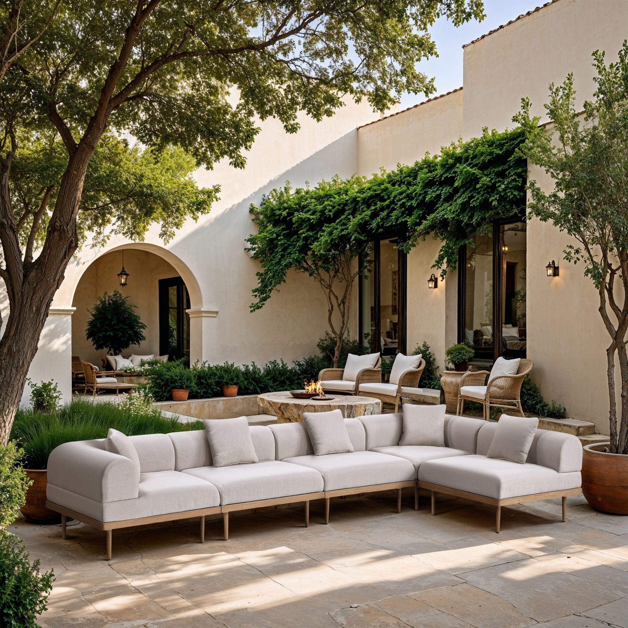 Laguna - 5 Piece 106.5" Upholstered Outdoor Patio Modular Sectional - Urban Living Furniture (Los Angeles, CA)