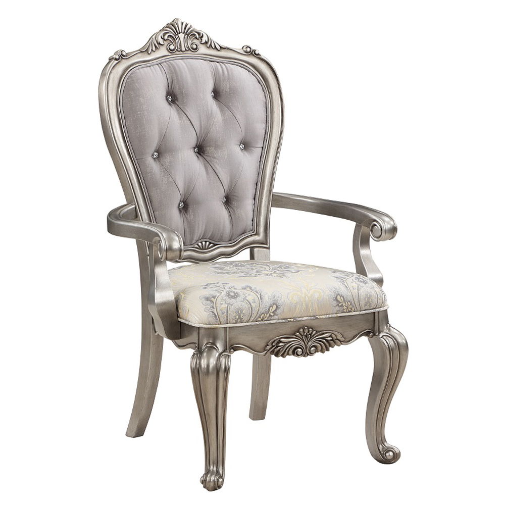 Ariadne - Arm Chair (Set of 2) - Velvet & Antique Platinum - Urban Living Furniture (Los Angeles, CA)