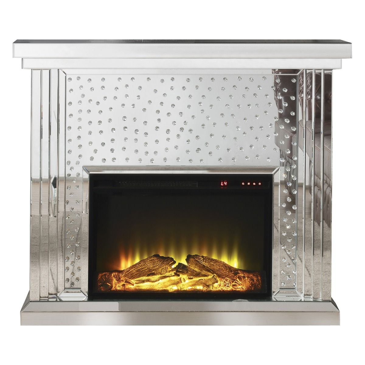 Nysa - 40" Fireplace - Mirrored & Faux Crystals - Urban Living Furniture (Los Angeles, CA)