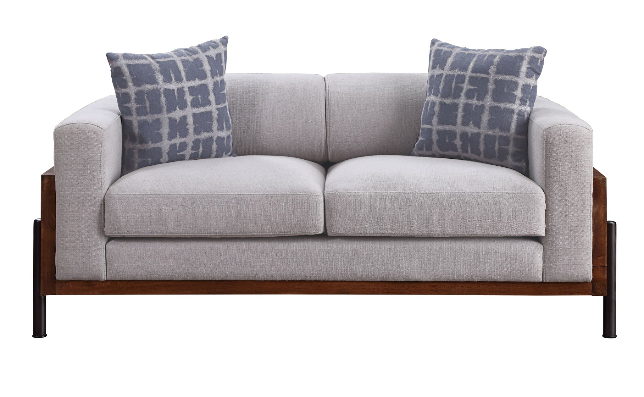 Pelton - Loveseat With 2 Pillows - Fabric & Walnut - Urban Living Furniture (Los Angeles, CA)