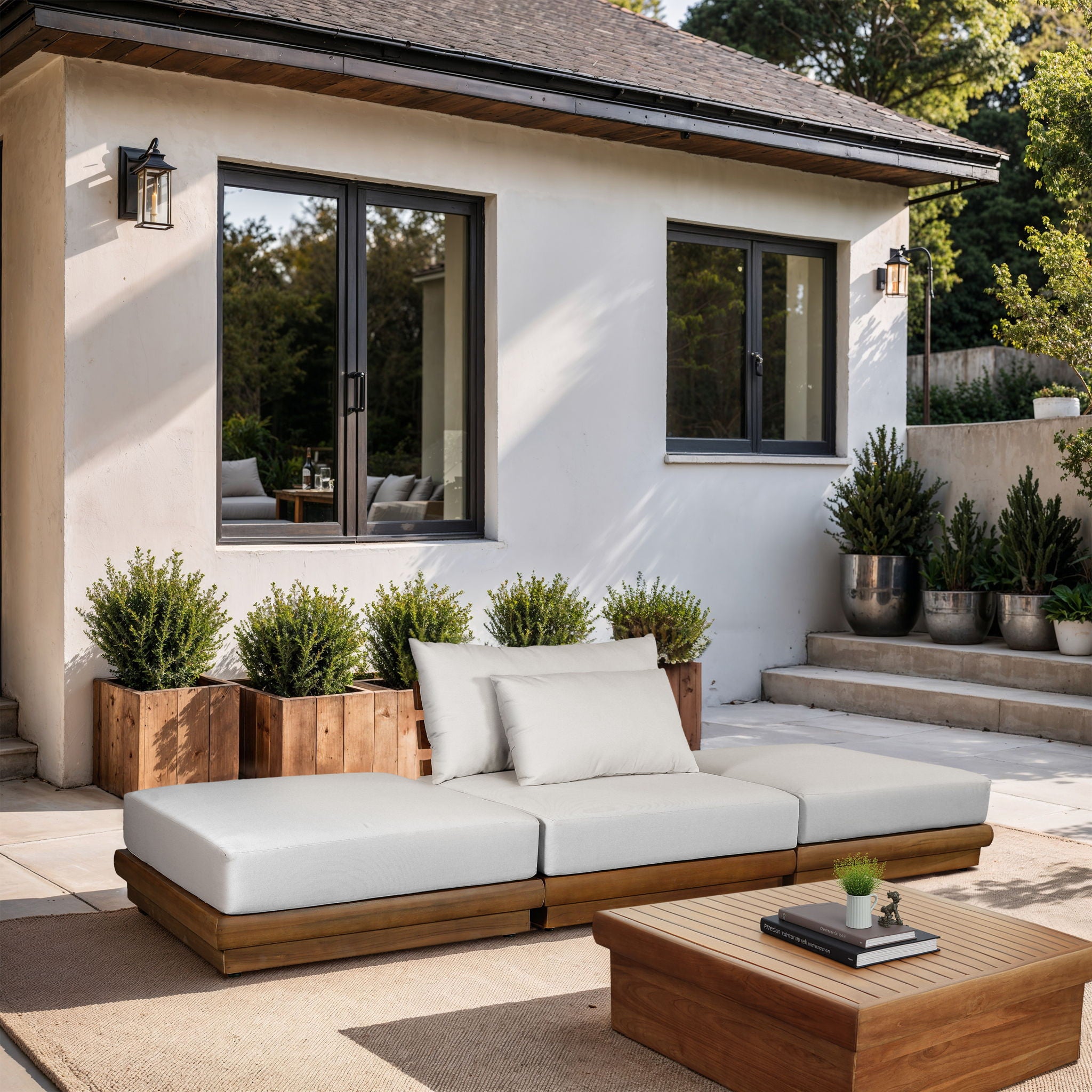 Mirella - 3 Piece Water Resistant Fabric Upholstered Outdoor Patio Modular Sofa - Urban Living Furniture (Los Angeles, CA)