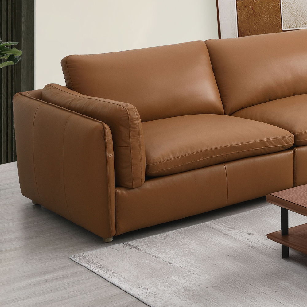 Brighton - Modular Left Facing Arm Chair - Brown Top Grain Leather - Urban Living Furniture (Los Angeles, CA)