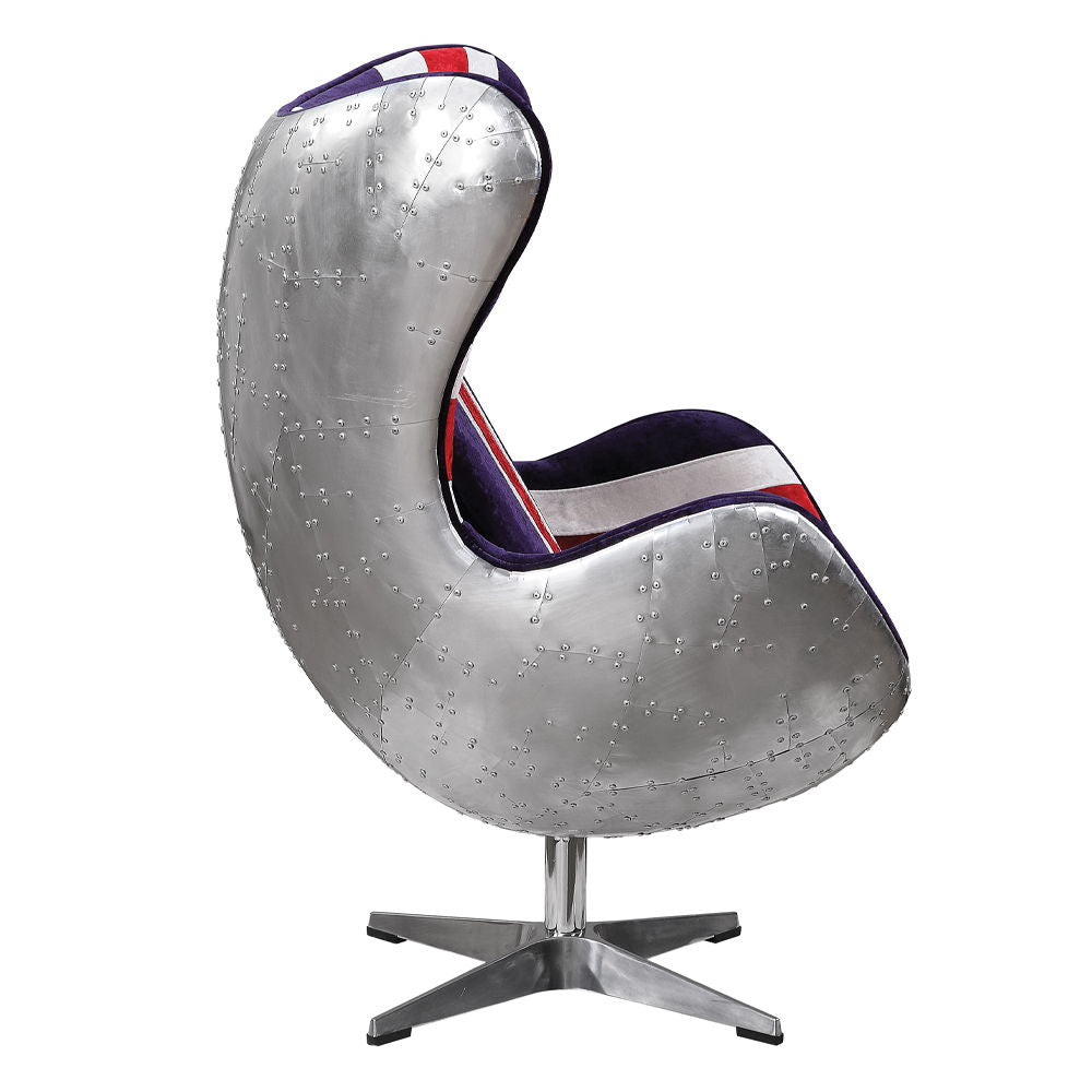 Brancaster - British Flag Accent Chair With Swivel - Pattern Fabric & Aluminum - Urban Living Furniture (Los Angeles, CA)