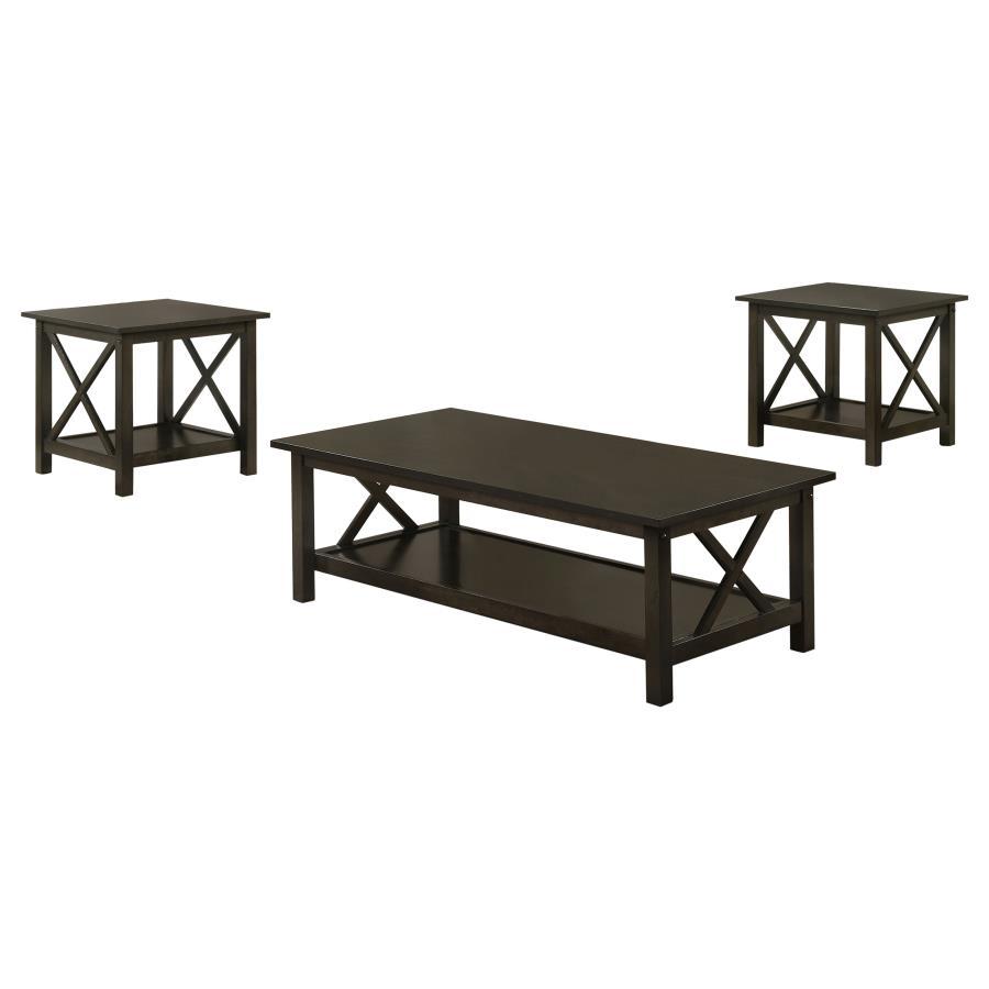 Rachelle - 3 Piece Rectangular Coffee Table Set - Deep Merlot - Urban Living Furniture (Los Angeles, CA)