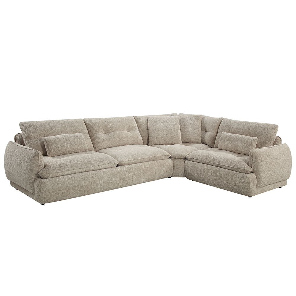 Jonina - Sectional Sofa With 4 Pillows - Beige Chenille - Urban Living Furniture (Los Angeles, CA)