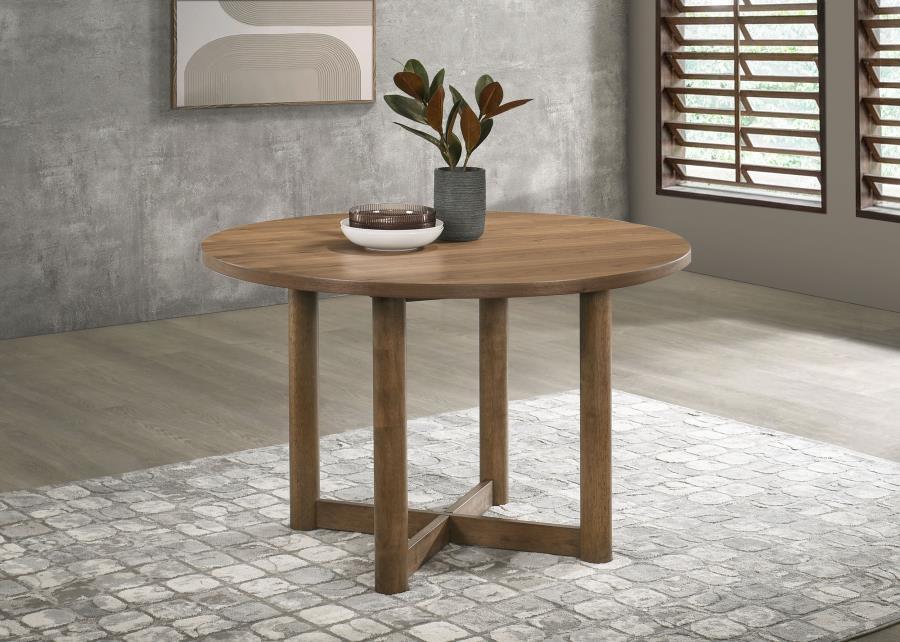 Crestmore - Round Wood Dining Table - Walnut - Urban Living Furniture (Los Angeles, CA)