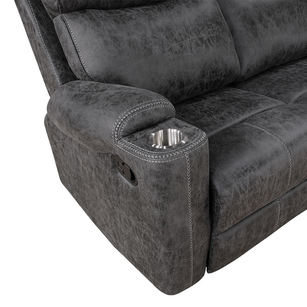 Hirah - Motion Sofa - Dark Gray Polish Microfiber - Urban Living Furniture (Los Angeles, CA)