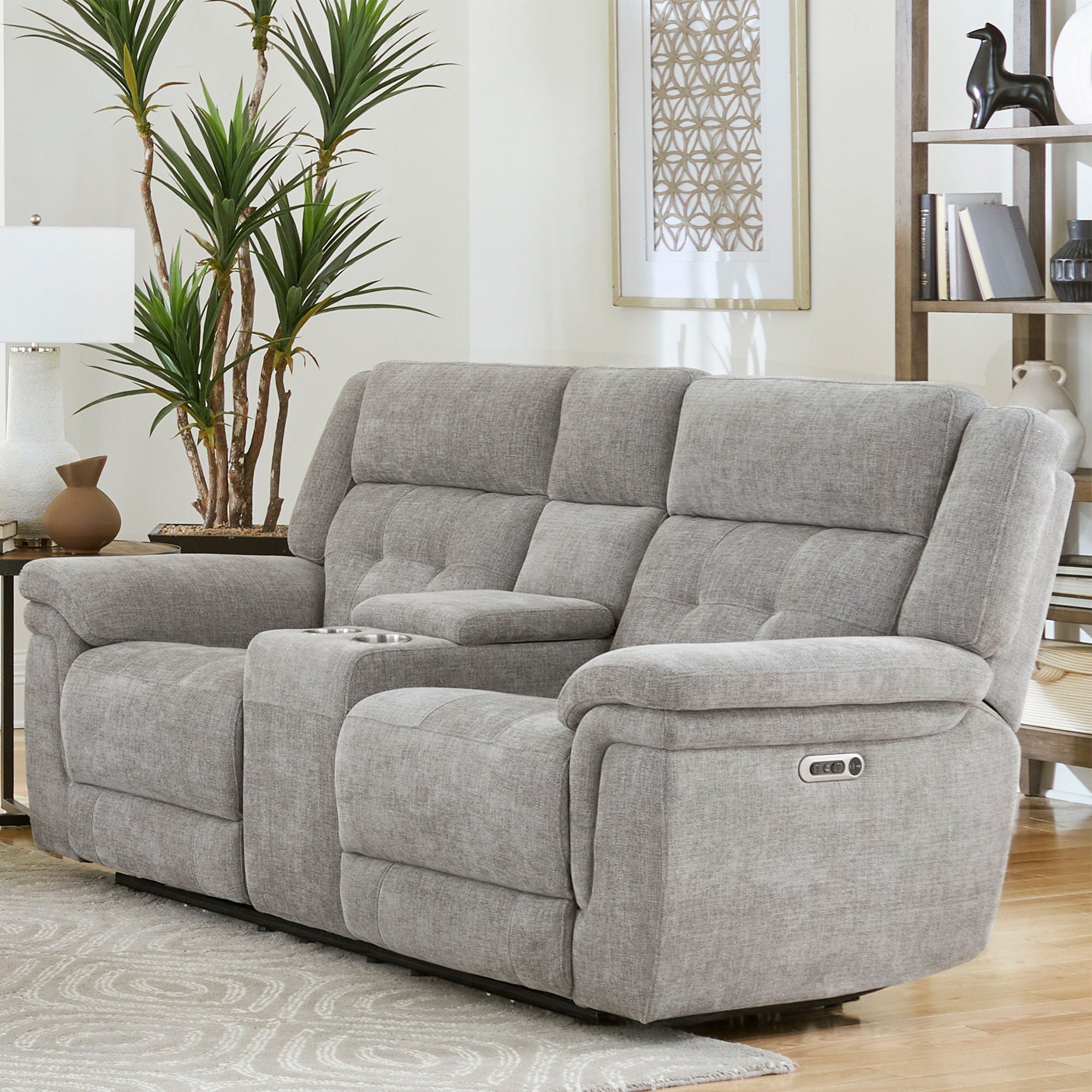 Richland - Power Reclining Console Loveseat - Bristol Gray - Urban Living Furniture (Los Angeles, CA)