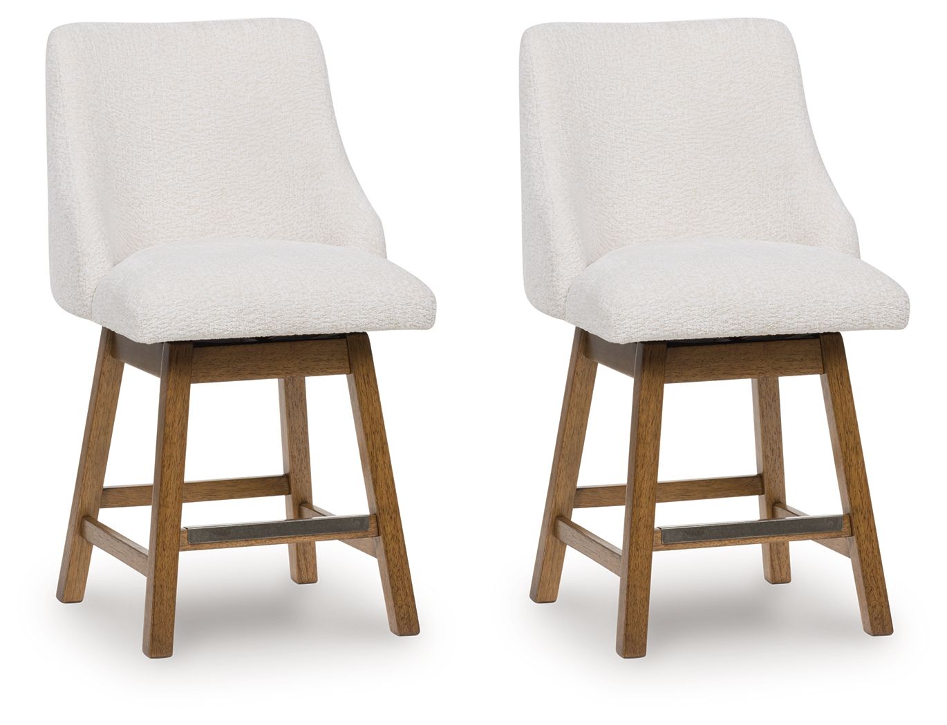 Cabalynn - Oatmeal / Light Brown - Upholstered Swivel Barstool (Set of 2) - Urban Living Furniture (Los Angeles, CA)