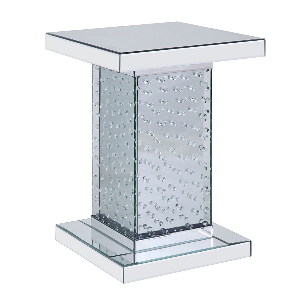 Nysa - 26" End Table - Mirrored & Faux Crystals - Urban Living Furniture (Los Angeles, CA)