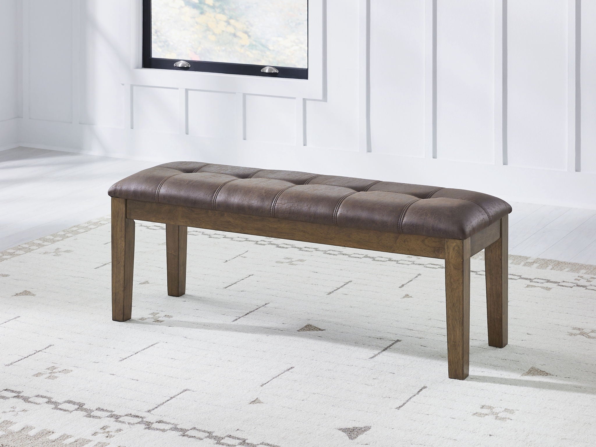 Urbinforte - Large Upholstered Dining Room Bench - Light Brown - Urban Living Furniture (Los Angeles, CA)