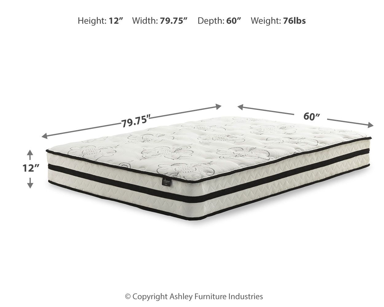Chime 12 Inch Hybrid - Ultra Plush Hybrid Mattress - Urban Living Furniture (Los Angeles, CA)