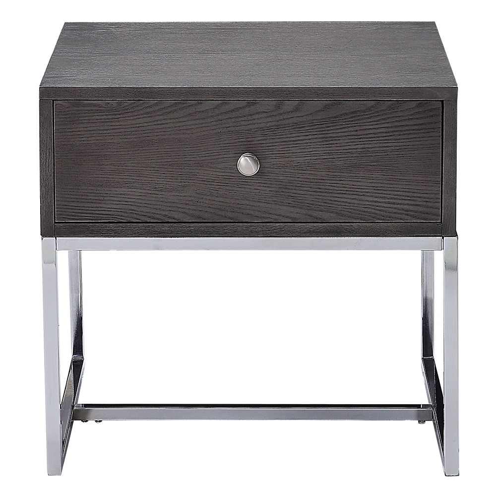 Iban - End Table - Gray Oak & Chrome - Urban Living Furniture (Los Angeles, CA)