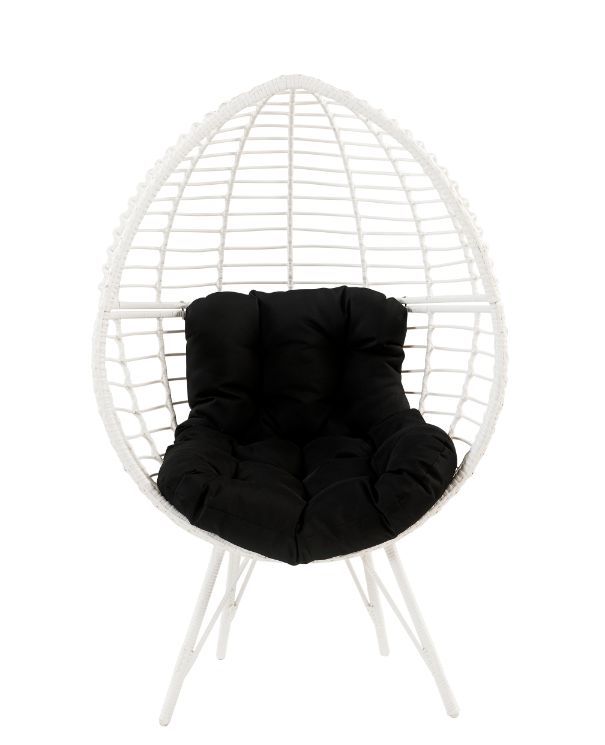 Galzed - Patio Lounge Chair - Black Fabric & White Wicker - Urban Living Furniture (Los Angeles, CA)