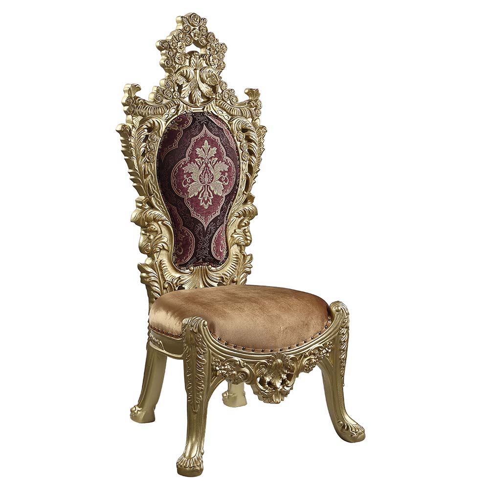 Bernadette - Side Chair (Set of 2) - Pattern Fabric & Gold Finish - Urban Living Furniture (Los Angeles, CA)