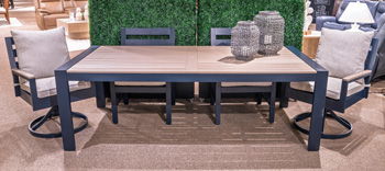East Beach - Blue - Rectangular Dining Table With Umbrella Option - Urban Living Furniture (Los Angeles, CA)