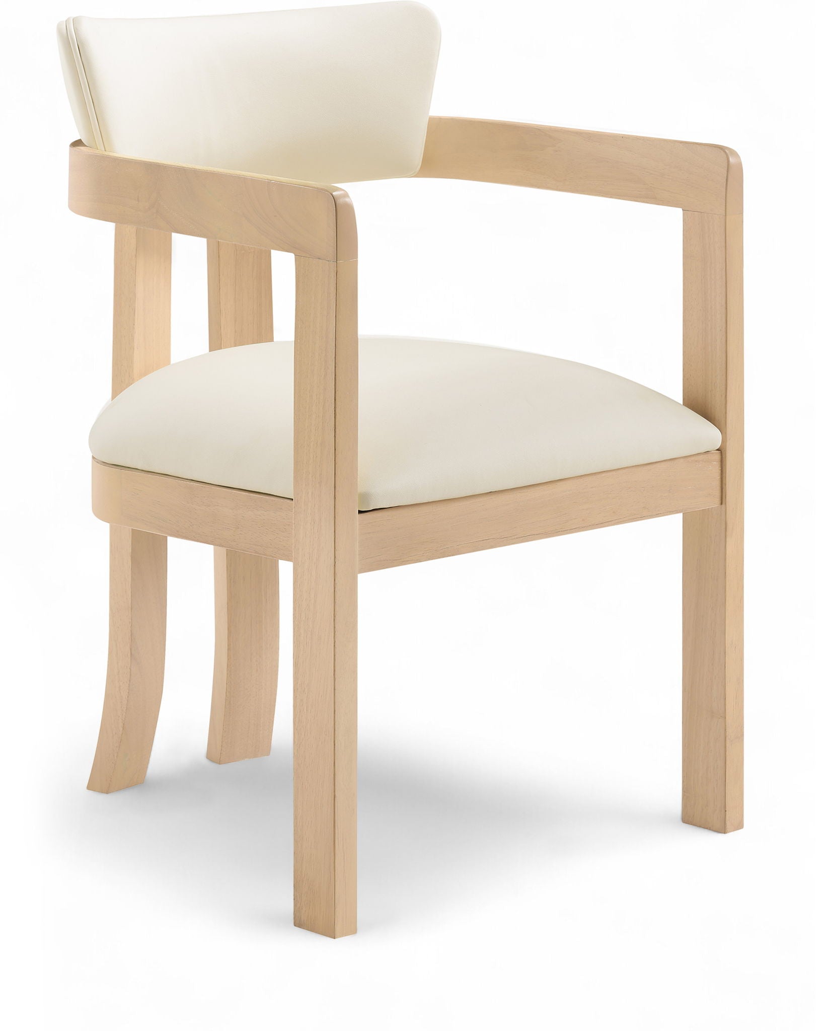 Lavrin - Vegan Leather Dining Arm Chair (Set of 2) - Natural Base - Urban Living Furniture (Los Angeles, CA)