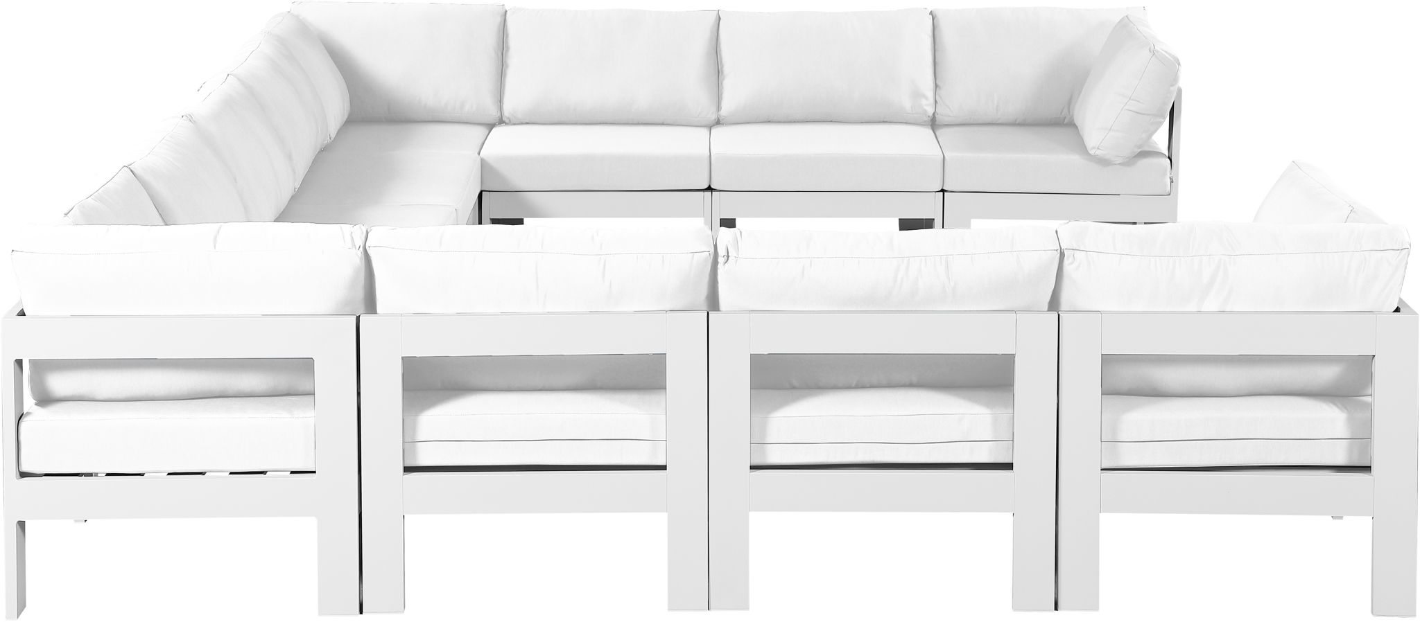 Nizuc - Outdoor Patio 11 Piece Modular Sectional With White Frame - Urban Living Furniture (Los Angeles, CA)