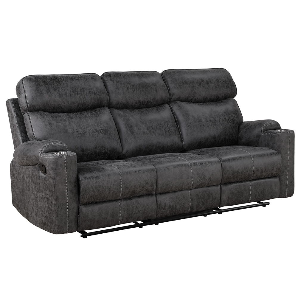 Hirah - Motion Sofa - Dark Gray Polish Microfiber - Urban Living Furniture (Los Angeles, CA)
