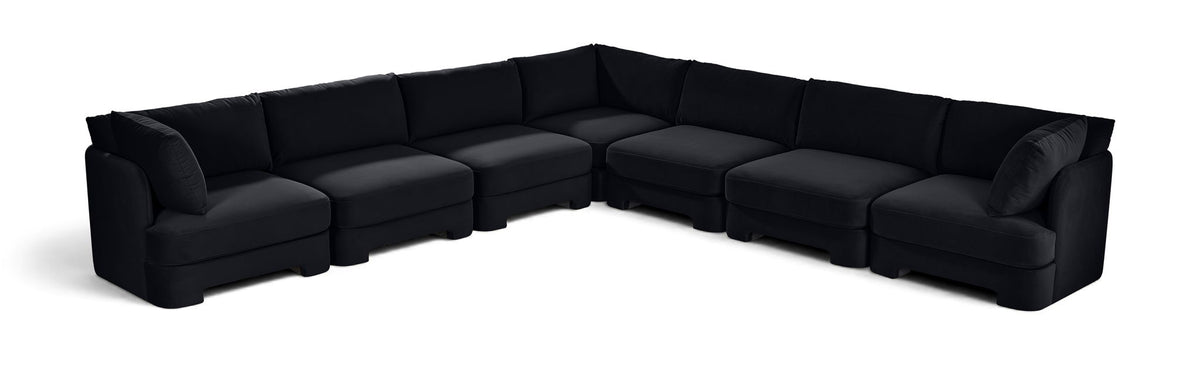 Hammond - Velvet Performance Fabric Upholstered 7 Piece Corner Sectional