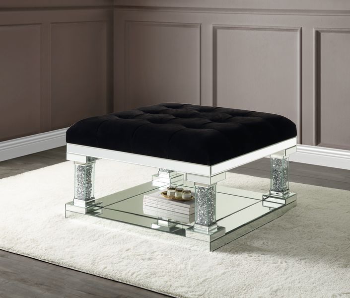 Noralie - Ottoman - Mirrored & Faux Diamonds - Urban Living Furniture (Los Angeles, CA)