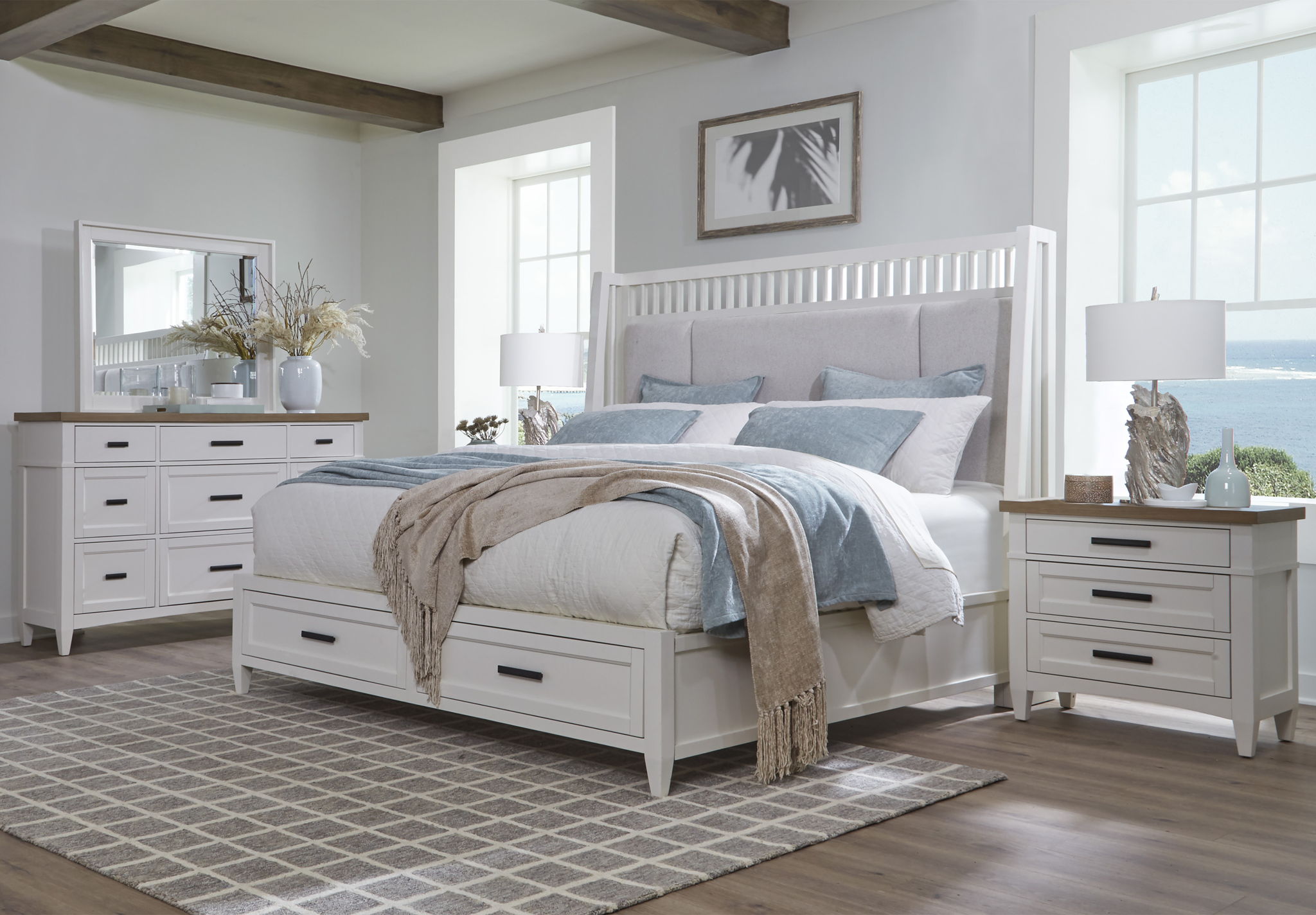 Americana Modern Bedroom - 2 Drawer Nightstand - Urban Living Furniture (Los Angeles, CA)